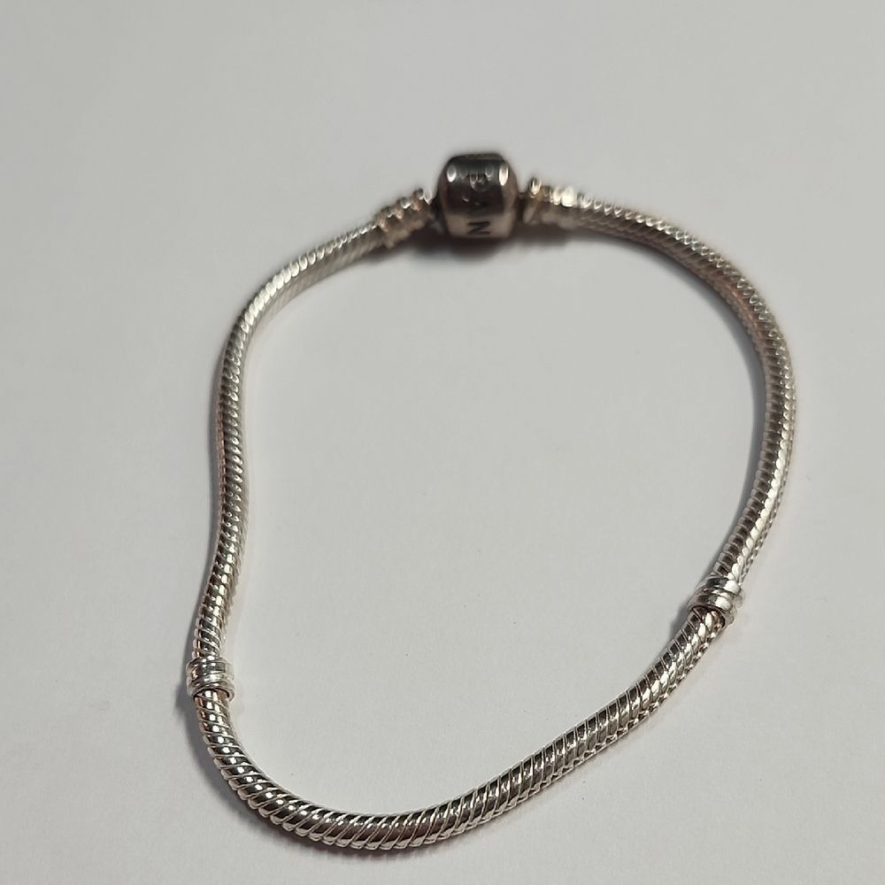 Authentic PANDORA 7.5" Sterling Silver Charm Bracelet Starter